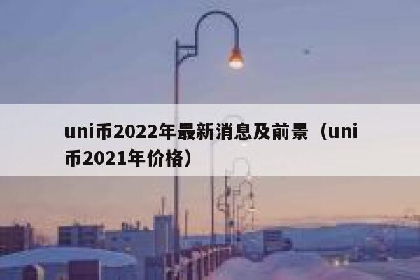 uni币2022年最新消息及前景（uni币2021年价格）-第1张图片-王敢网