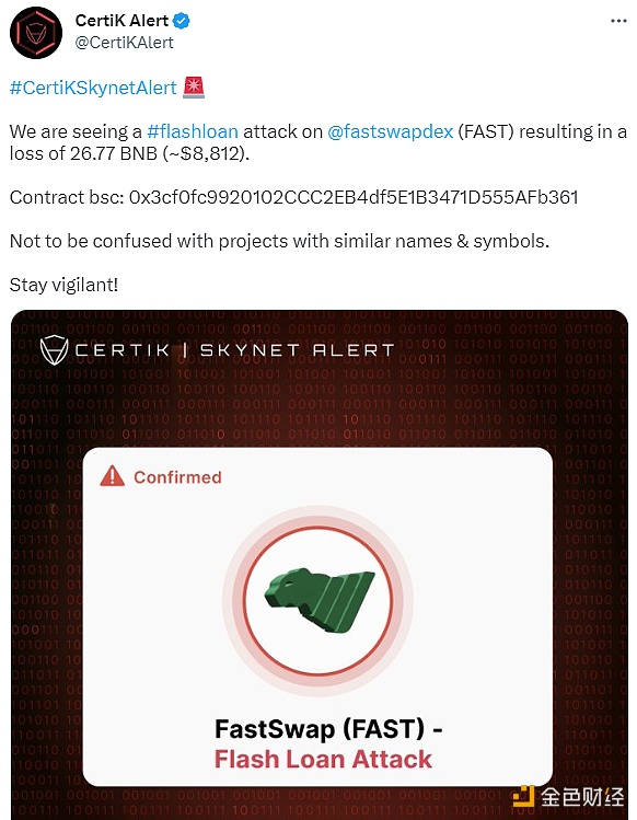 FastSwap (FAST)项目遭到闪电贷攻击-第1张图片-交易所