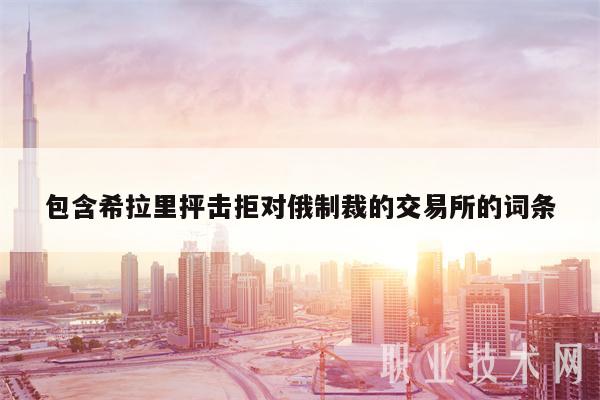 包含希拉里抨击拒对俄制裁的交易所的词条-第1张图片-交易所